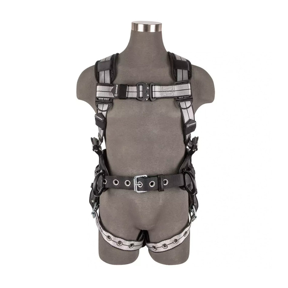 Safewaze PRO+ Slate Construction Harness: Alu 3D, Alu QC Chest, TB Legs - 020-1190