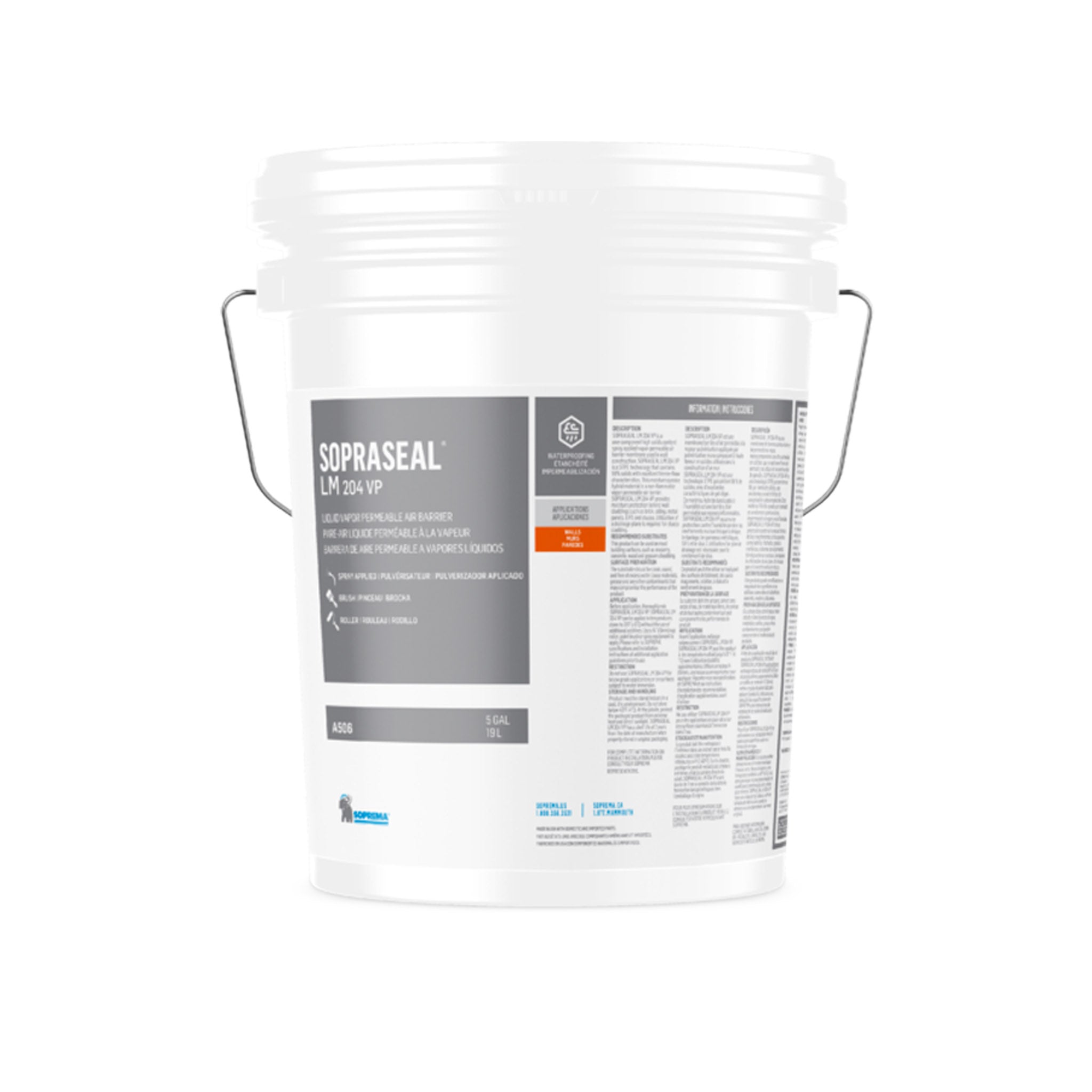 SOPRASEAL LM 204 VP Liquid Applied, Vapor-Permeable Air Barrier Membra ...